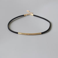 Women Sexy Black Leather Collar Necklace - sparklingselections