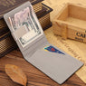 new Fashion Leather Silver Money Clip Slim Wallet