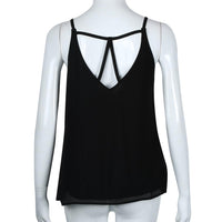 New Summer Chiffon Blouse  Women Sleeveless Tops - sparklingselections