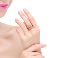 Gold Color CZ Women Open Party Finger Ring (Adjustable)