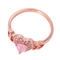 Luxury Pink Heart-shape Rings for Women