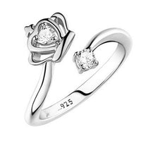 Silver Plated Queen Adjustable Crown Wedding Ring For Women