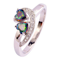 Zircon Rainbow Double Of Love Woman Rings for Women