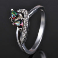 Zircon Rainbow Double Of Love Woman Rings for Women