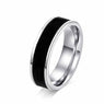 Polishing Cool Black Stainless Steel Rings For Women