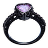 Black Gold color Filled Rhinestone Bijoux Femme Promise Rings for Women