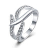 Trendy Hollow Style Crystal CZ Stone Bling Shine Ring