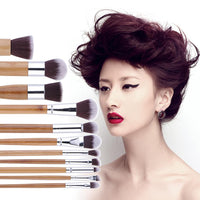 Natural Bamboo Professional Makeup Brushes Set 11 pcs - sparklingselections