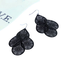 Multiple Layers Hollow Leaf Big Drop Earring for Women