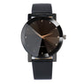 Unisex Quartz Stainless Steel Dial Leather Band Wristwatch