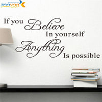 believe in yourself home decor creative quote wall decal