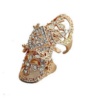 Unique Hollow Flower Full Armor Knuckle Rings for Women