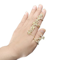 Double Full Finger Rings Knuckle Armor Ring Set for Women