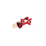 Red Coral Crystal-Embellished Cocktail Ring for Women