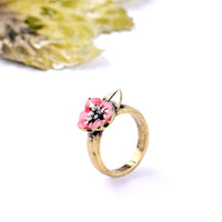 Enameled Boutique Painted Flower Rings for Women