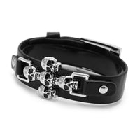 Skeleton Skull Punk Gothic Leather Buckle Belt Bracelets for Women