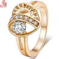 Trendy AAA Zircon Two-Tone Gold Wedding Ring For Women (J0829)
