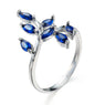 Blue Zircon Retro Style Steel Ring for Women