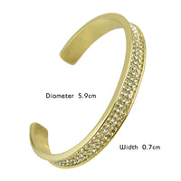Full Rhinestone Open Cuff Bracelet Bangles for Women