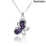Crystal  Butterfly Pendants Necklaces