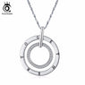 Silver Color Round Double Pendant Necklace
