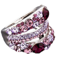 Three Layers Cubic Zirconia CZ Stones Luxury Rings