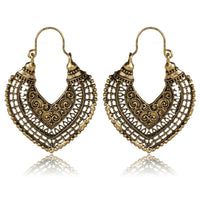 Heart Shape Hollow Bronze Plated Earrings For Women - sparklingselections