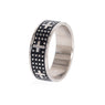 Black Enamel Stainless Steel Cross Rings For Men