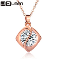 White Cubic Zircon Square Pendant Necklace for Women