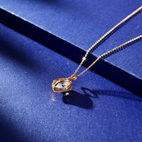 White Cubic Zircon Square Pendant Necklace for Women