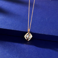 White Cubic Zircon Square Pendant Necklace for Women