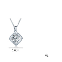 White Cubic Zircon Square Pendant Necklace for Women