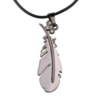 New Fashion Leather Rope Chain Feather Pendant Necklace - sparklingselections