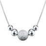 Simulated Pearl Round White Black Bead Pendant Necklace