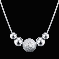 Simulated Pearl Round White Black Bead Pendant Necklace - sparklingselections