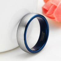 8mm Men's Brushed Silver Tungsten Carbide Ring - sparklingselections