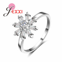 Trendy Style Sterling Cubic Zircon Crystal Bands Rings for Women