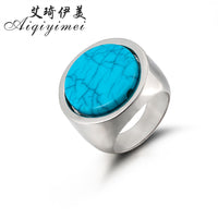 Round Simulated turkois Rings for Women