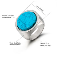 Round Simulated turkois Rings for Women