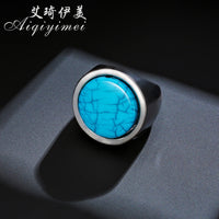 Round Simulated turkois Rings for Women