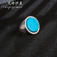 Round Simulated turkois Rings for Women