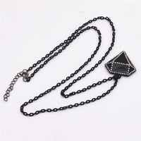 Black Simulate Shapes Crystal Pendants Necklace for Women