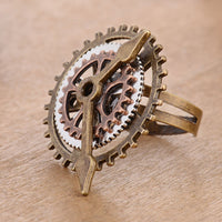 Fashion Alarm Clock Screw Adjustable Punk Rings For Men Women