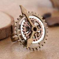 Fashion Alarm Clock Screw Adjustable Punk Rings For Men Women