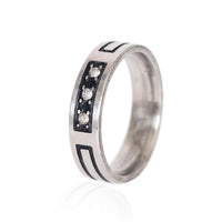 Punk Crystal Stainless Steel Wedding Rings Men