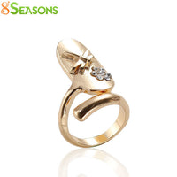 Oval Butterfly Clear Rhinestone Unadjustable Rings