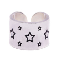 Retro Design Genuine Thai Silver Adjustable Moon Star Ring