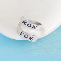 Spiral Shape "NO.1 MOM" Forever Love Mother Opening Ring