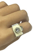 Exquisite Adjustable Rhinestone Camera Retro Rings