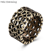 Bronze Tone 3 Layer Hollow Heart Rings for Women